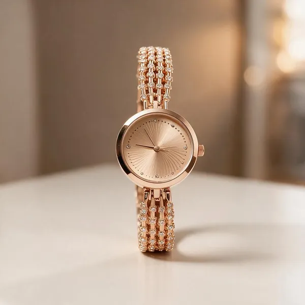 Gold_Tone_Metal_Ornate_Linked_Bracelet_Analog_Watch_For_Women
