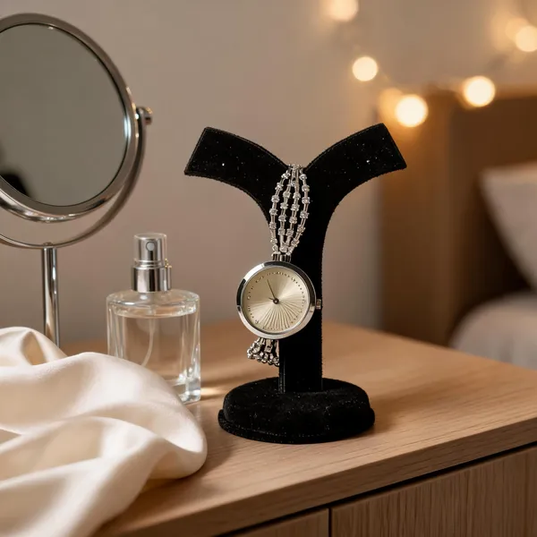 Silver_Metal_Chain_Pendant_Analog_Watch_For_Women