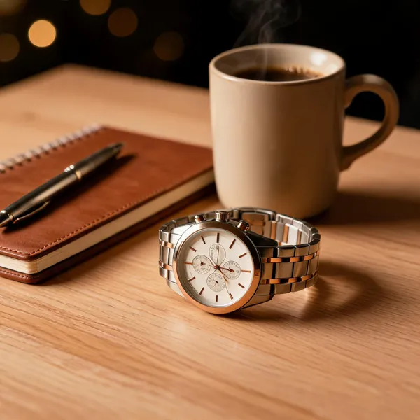 Gold_Silver_Metal_Two_Tone_Analog_Chronograph_Watch_For_Women