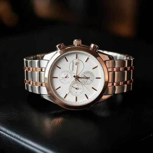Gold_Silver_Metal_Two_Tone_Analog_Chronograph_Watch_For_Women