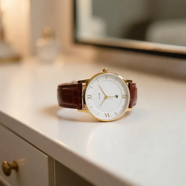 Brown_Leather_Metal_Analog_Wristwatch_For_Women