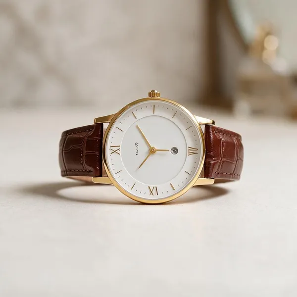 Brown_Leather_Metal_Analog_Wristwatch_For_Women