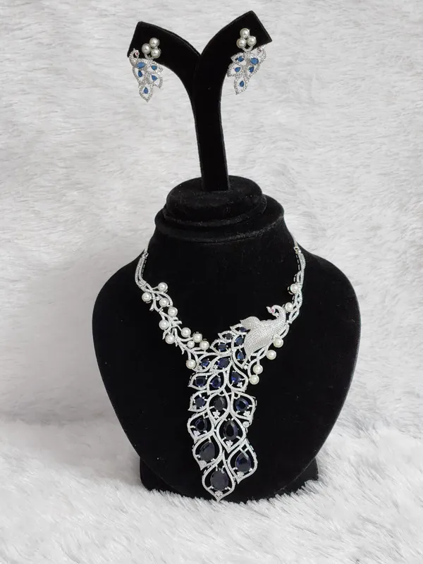 Silver_Tone_Blue_Stone_Dangle_Earrings_for_Women