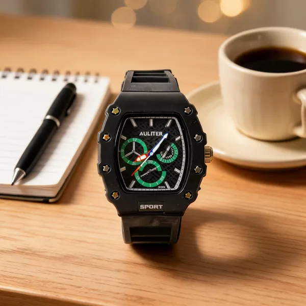 Black_Silicone_Metal_Sports_Analog_Watch_For_Women