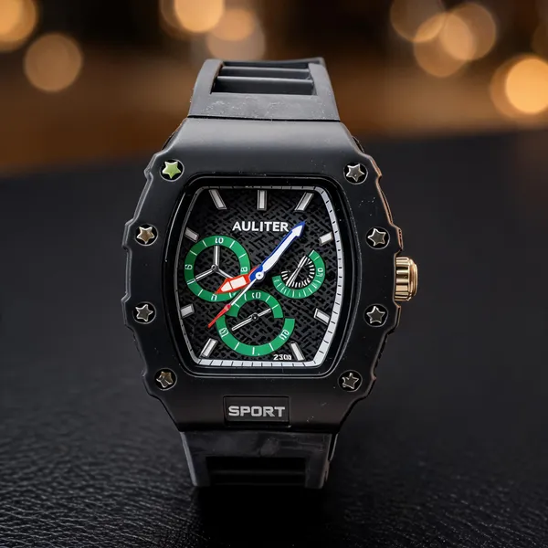 Black_Silicone_Metal_Sports_Analog_Watch_For_Women
