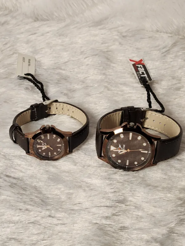 Brown_Leather_Analog_Watch_Set_for_Couples