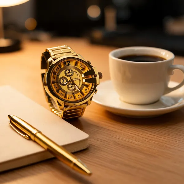 Gold_Metal_Bracelet_Analog_Chronograph_Watch_For_Women