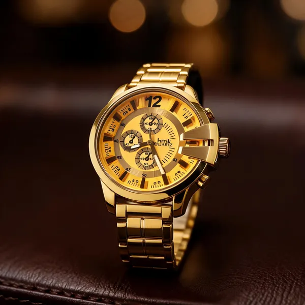 Gold_Metal_Bracelet_Analog_Chronograph_Watch_For_Women