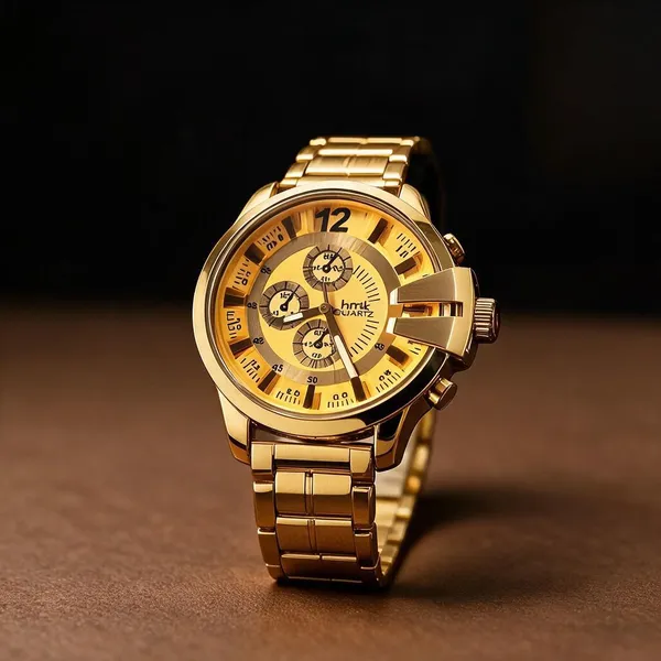 Gold_Metal_Bracelet_Analog_Chronograph_Watch_For_Women