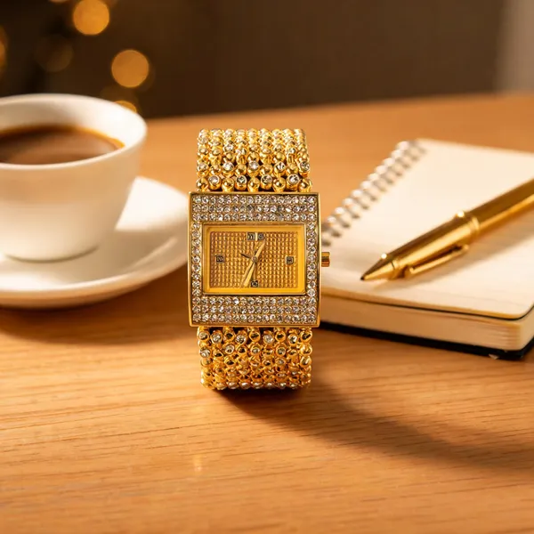 Gold_Tone_Metal_Embellished_Rectangular_Analog_Watch_For_Women