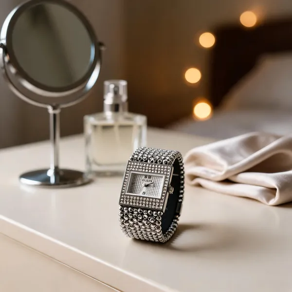 Silver_Metal_Stone_Embellished_Rectangular_Bracelet_Watch_For_Women