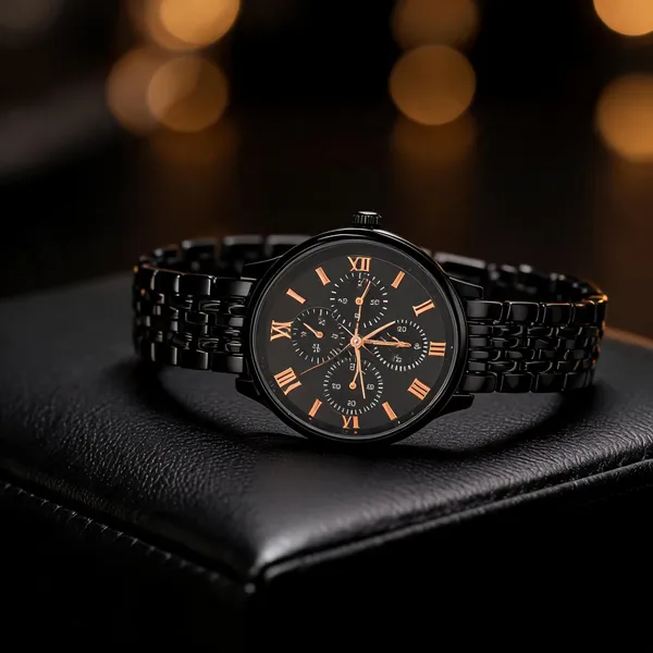 Black_Metal_Chronograph_Watch_For_Women
