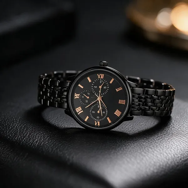 Black_Metal_Chronograph_Watch_For_Women