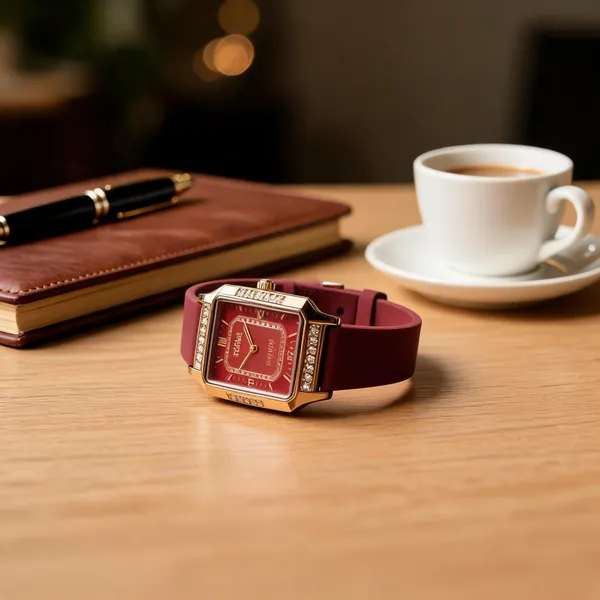 Maroon_Metal_Square_Dial_Analog_Watch_For_Women