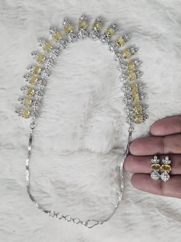Silver-Tone_Stone_Necklace_Set_for_Women