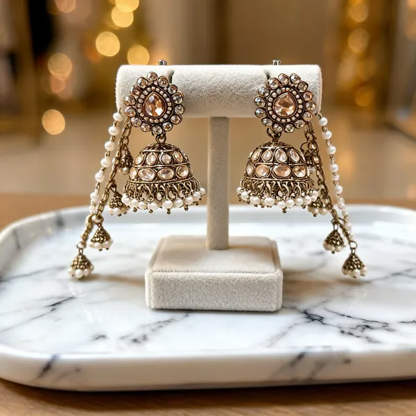 Gold_Tone_Kundan_Pearl_Bridal_Earrings_Set