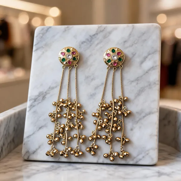 Gold_Tone_Multicolor_Stone_Dangle_Earrings_For_Women