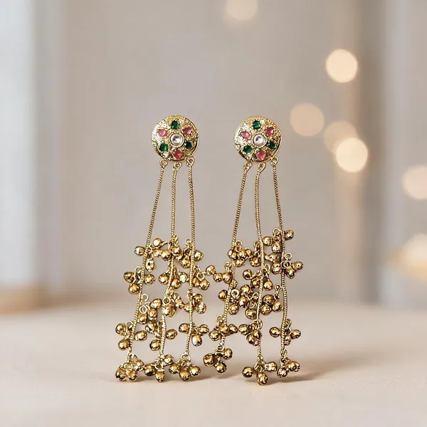 Gold_Tone_Multicolor_Stone_Dangle_Earrings_For_Women