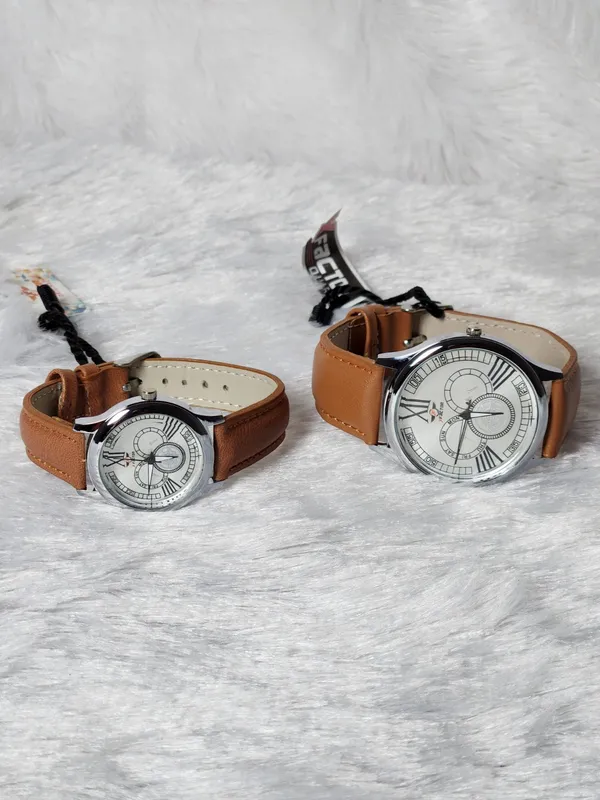 Brown_Leather_Analog_Couple_Watch_Set_For_Partners