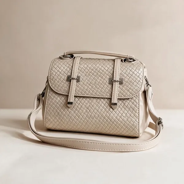 Beige_Textured_Shoulder_Bag_For_Women