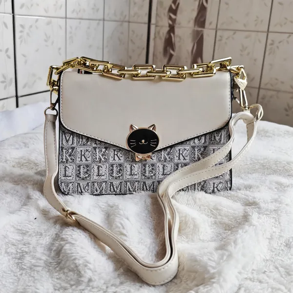 Cream_Synthetic_Leather_Structured_Shoulder_Bag_For_Women