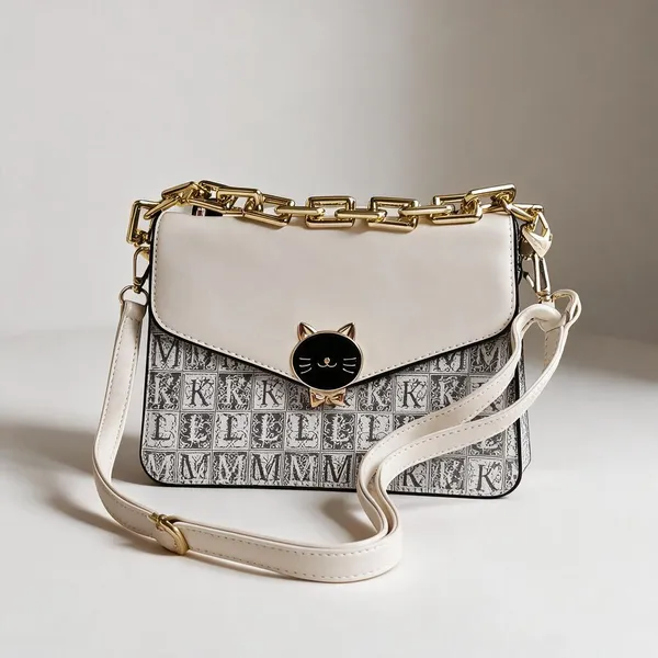 Cream_Synthetic_Leather_Structured_Shoulder_Bag_For_Women