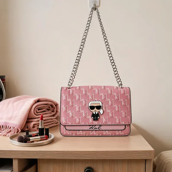 Pink_Synthetic_Leather_Chain_Strap_Shoulder_Bag_For_Women