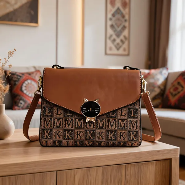Brown_Patterned_Sling_Handbag_For_Women
