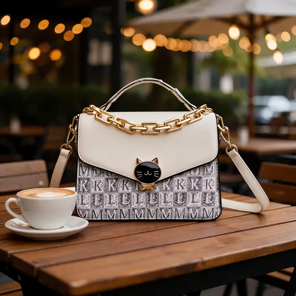 Cream_Synthetic_Leather_Cat_Detail_Structured_Handbag_For_Women