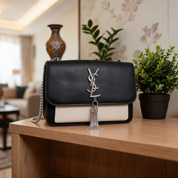 Black_Leather_Look_Chain_Sling_Bag_For_Women
