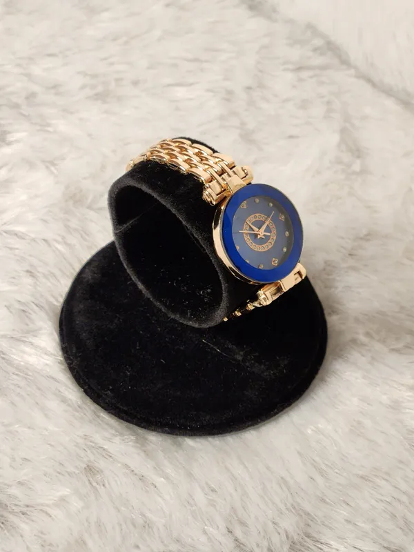 Gold_Tone_Blue_Dial_Bracelet_Watch_for_Women