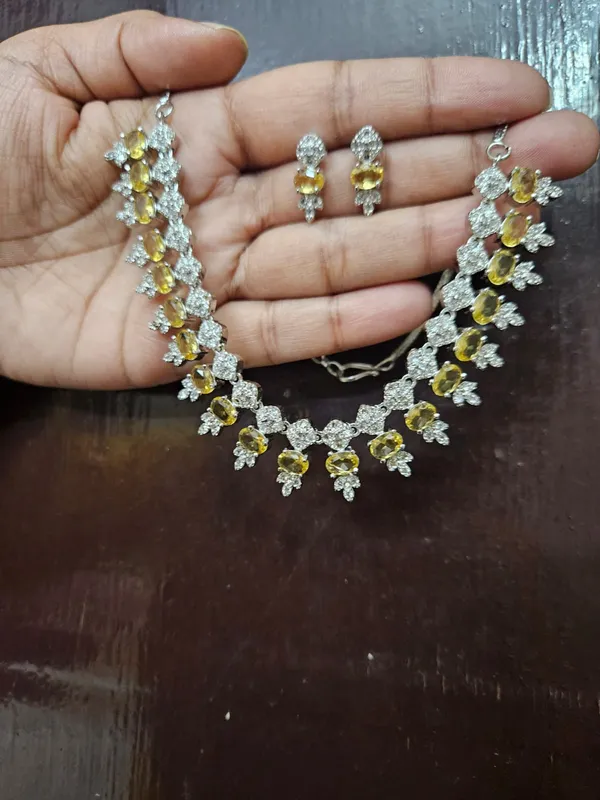 Silver-Tone_Stone_Necklace_Set_for_Women