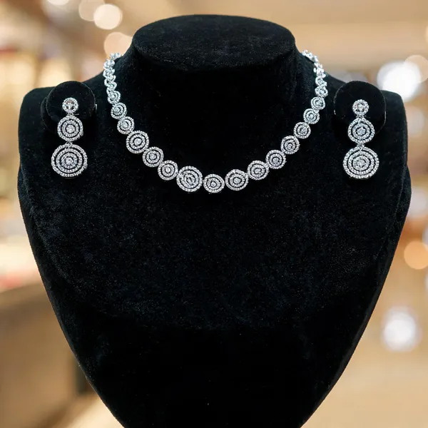 Silver_Alloy_Circular_Layered_Necklace_And_Earrings_Set_For_Women