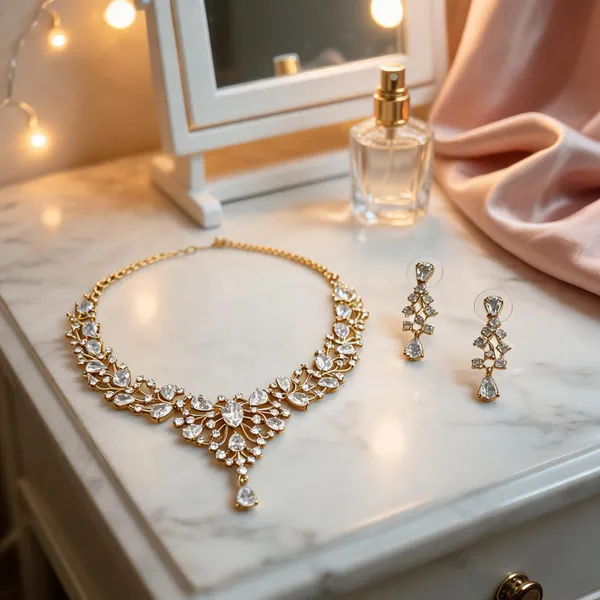 Gold_Crystal_Stone_Necklace_And_Earrings_Set_For_Women