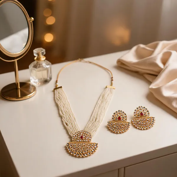 Gold_Kundan_Pearl_Beaded_Necklace_Set_For_Women
