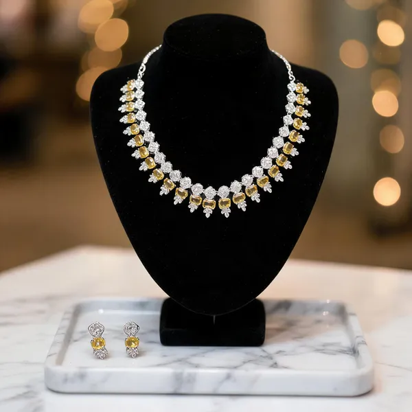 Silver-Tone_Stone_Necklace_Set_For_Women