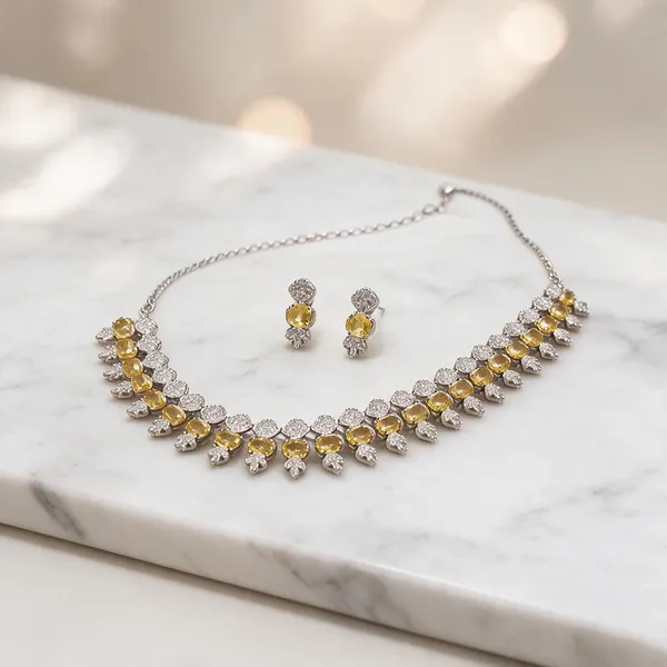 Silver-Tone_Stone_Necklace_Set_For_Women