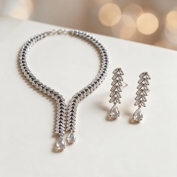 Silver_Crystal_Y-Shape_Necklace_And_Earrings_Set_For_Women