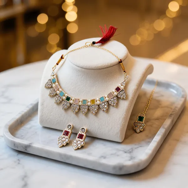 Gold_Multicolour_Stone_Pearl_Necklace_Set_For_Women