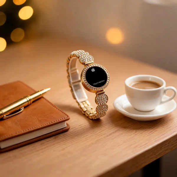 Gold_Tone_Embellished_Touch_Watch_For_Women