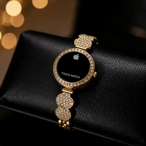 Gold_Tone_Embellished_Touch_Watch_For_Women