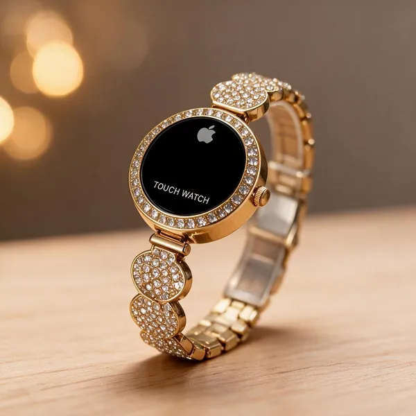Gold_Tone_Embellished_Touch_Watch_For_Women