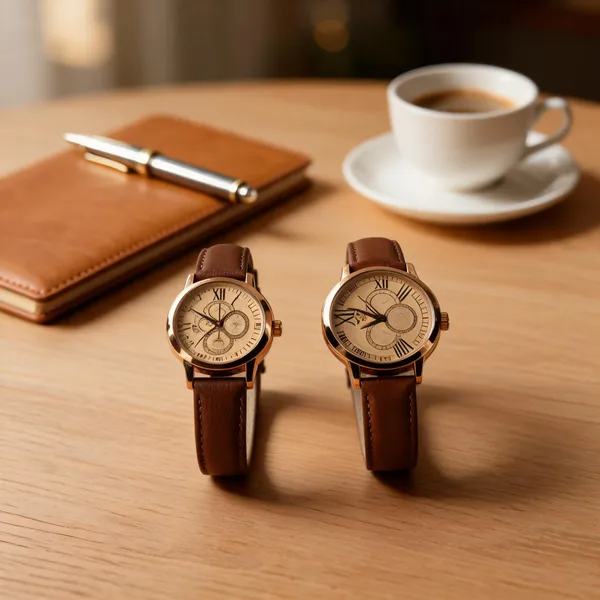Brown_Leather_Analog_Watch_Set_For_Women