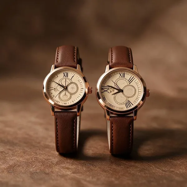 Brown_Leather_Analog_Watch_Set_For_Women