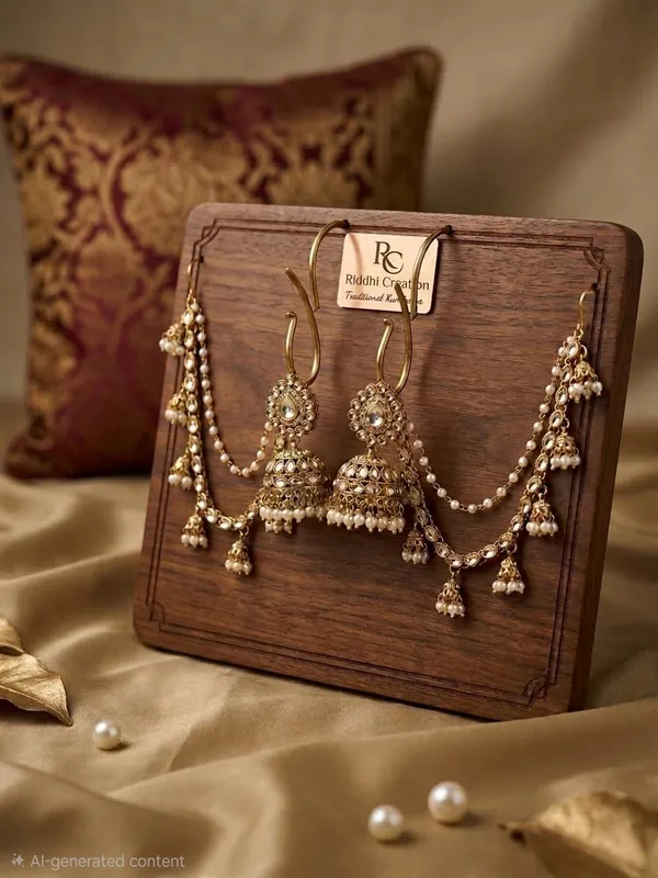 Gold_Tone_Kundan_Pearl_Bridal_Earrings_Set