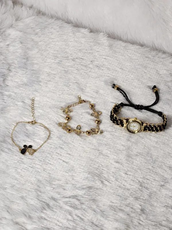 Gold_Tone_Butterfly_Bracelet_Watch_Set_for_Women