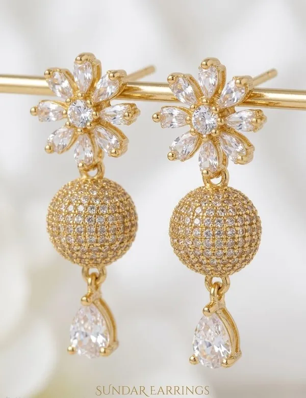 Gold_Tone_Floral_Necklace_And_Earrings_Set_For_Women