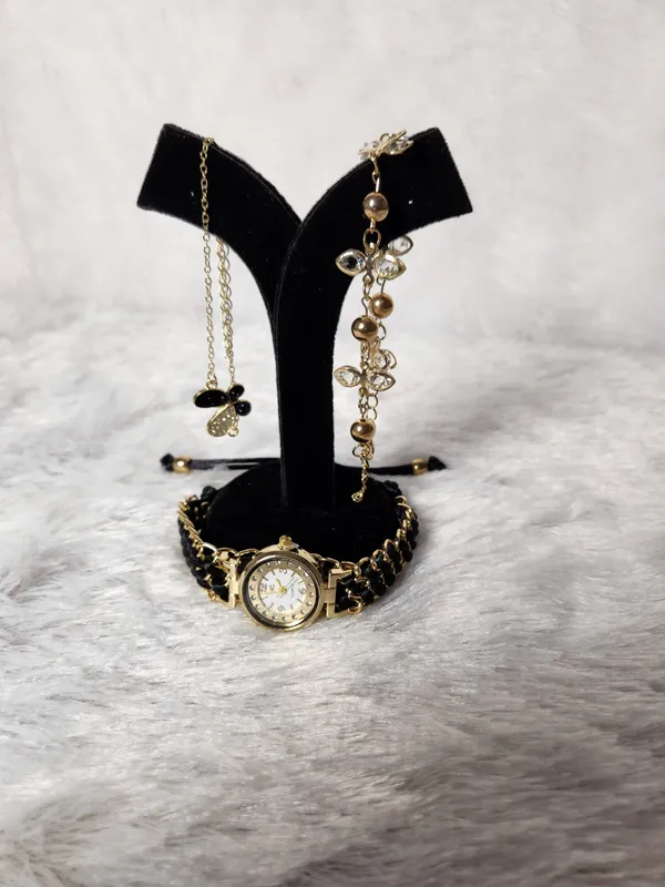 Gold_Tone_Butterfly_Bracelet_Watch_Set_for_Women