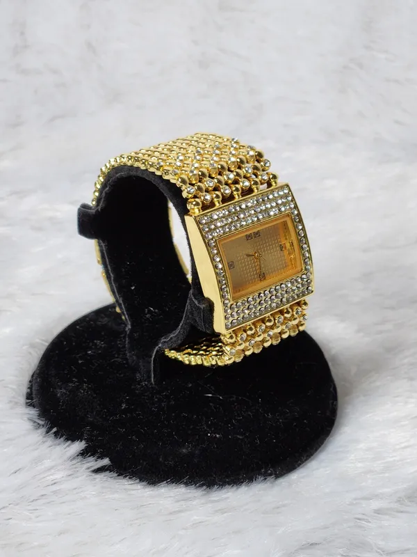 Gold-Tone_Embellished_Rectangular_Watch_for_Women