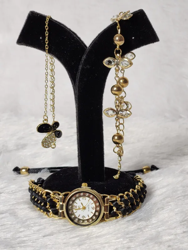 Gold_Tone_Butterfly_Bracelet_Watch_Set_for_Women